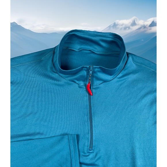 Hot Chillys Soft Stretch Baselayer 1/4 Zip Men's XL Blue Lightweight Wicking EUC - Picture 1 of 8